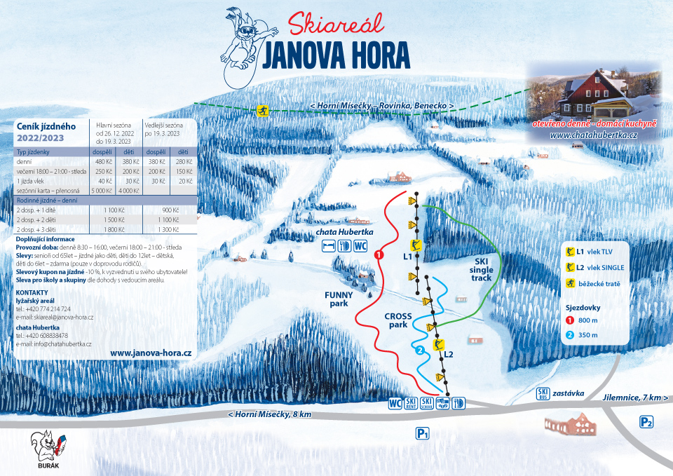 Mapa areál Janova Hora